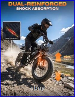 2500W 20 Fat Tire Adult Electric Bike 33MPH 48V 20AH Mountain Off-Road Ebike