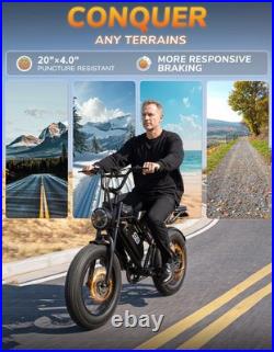 2500W 20 Fat Tire Adult Electric Bike 33MPH 48V 20AH Mountain Off-Road Ebike