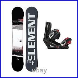 5th Element Grid Stealth 3 Snowboard Package with Black/Red Bindings