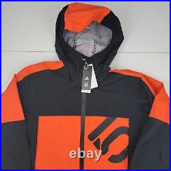 ADIDAS FIVE TEN All-Mountain Rain Jacket HT9605 Black/Orange Mens Size Small New