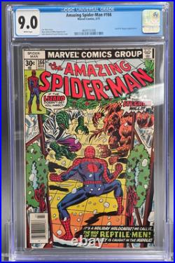 Amazing Spider-Man #166 CGC 9.0? White Pages! Lizard/Stegron Case #4649151