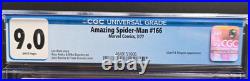 Amazing Spider-Man #166 CGC 9.0? White Pages! Lizard/Stegron Case #4649151