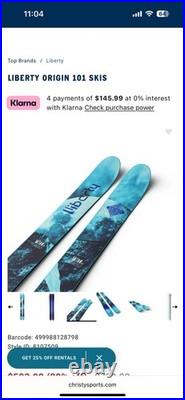 Brand newithsealed Liberty origin 101 (Men's) skis, 182cm