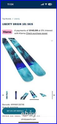 Brand newithsealed Liberty origin 101 (Men's) skis, 182cm
