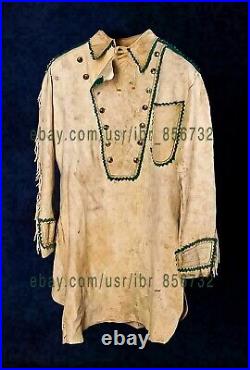 Buckskin War Shirt fringe suede Leather for Native American and Mountain Man