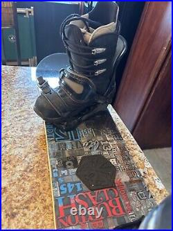 Burton Clash SNOWBOARD SIZE 145 cm WITH BINDINGS, & Men's Size 10 Boots Package