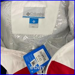 Columbia Mens Navy White Mountain Red Hazel Deli Hooded Jacket Size XXL $200