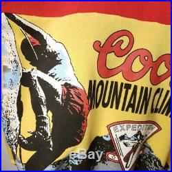 Coors Mountain Climbing Sweatshirt Vintage 80s All Over Print Made In USA Medium