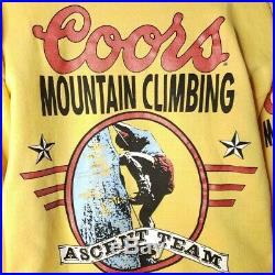 Coors Mountain Climbing Sweatshirt Vintage 80s All Over Print Made In USA Medium