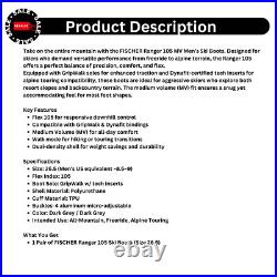 FISCHER Ranger 105 Alpine Freeride Ski Boots Men's 26.5 GripWalk Dyn Fit