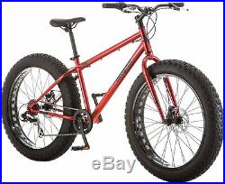 Fat Tire Mountain Bike 26 Mongoose Hitch Mens All Terrain Bicycle 7 Speed Red