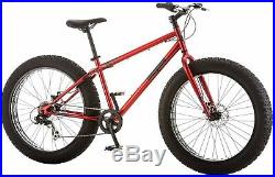 Fat Tire Mountain Bike Mens All Terrain Bicycle 26 Mongoose Hitch 7 Speed Red