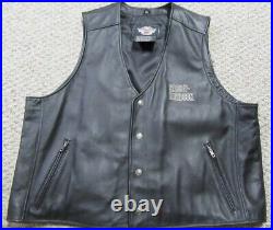 Harley-Davidson 2XL HOMETOWN Leather Vest w Embroidered Wings 97169-07VM MINT