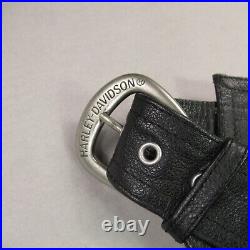 Harley Davidson Chaps Mens XL Full Leather Mint Condition Black Adjustable Belt