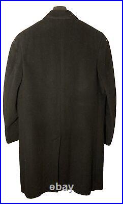 Hickey Freeman Vtg 90's All Cashmere Overcoat-Men Size 40-Black-USA Made-Mint