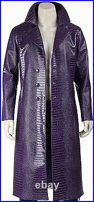 Joker Jared Leto Coat Suicide Squad Cosplay Croc Purple Faux Leather Coat Jacket
