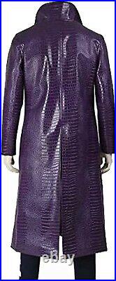 Joker Jared Leto Coat Suicide Squad Cosplay Croc Purple Faux Leather Coat Jacket