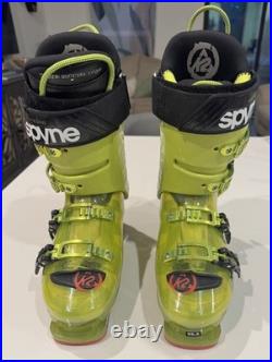 K2 Spyne 110 Ski Boots Mondo 26.5/8.5 110 Flex Neon Green Used