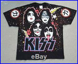 Kiss Band Shirt All Over Print Single Stitch Vintage T-shirt 1992 Mint