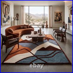 Luxurious Abstract Modern Mountain Area Rug Handmade Wool Floor Carpet RS Rugs