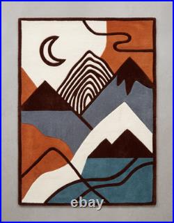 Luxurious Abstract Modern Mountain Area Rug Handmade Wool Floor Carpet RS Rugs