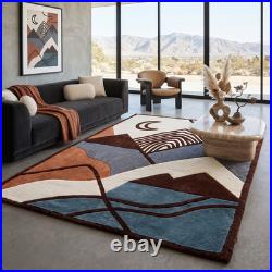 Luxurious Abstract Modern Mountain Area Rug Handmade Wool Floor Carpet RS Rugs
