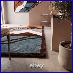 Luxurious Abstract Modern Mountain Area Rug Handmade Wool Floor Carpet RS Rugs