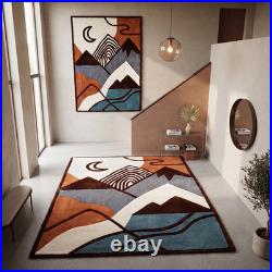 Luxurious Abstract Modern Mountain Area Rug Handmade Wool Floor Carpet RS Rugs