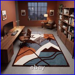 Luxurious Abstract Modern Mountain Area Rug Handmade Wool Floor Carpet RS Rugs