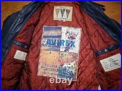 MINT Blue All American USA 1975 Avirex leather jacket NAS Method Man Belly SZ M