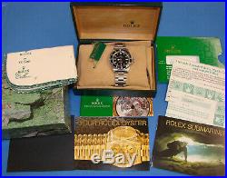 MINT ROLEX SUBMARINER BLACK DIAL withSTAINLESS BAND ALL PAPERS, BOXES & TAG
