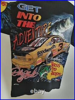MINT! VTG 90s NASCAR Dale Earnhardt Bass Pro Shops All Over Print T Shirt MEDIUM