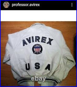 MINT White All American USA 1975 Avirex leather jacket XL NAS Method Man Belly
