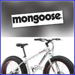 MONGOOSE BIG FAT TIRE Mountain Bike Beach Snow 26 Wheels All Terrain SILVER