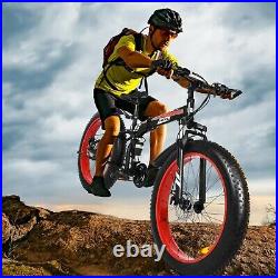 Men Mountain Bike Fat Tire 26in 21 Speed All Terrain MTB Full Suspension Bicycle
