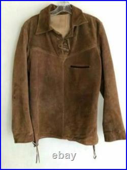 Men Native American Buffalo hide Brown Suede Leather War Shirt