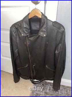 Men's All Saints Kahawa Biker Leather Jacket Size Large. MINT CONDITION