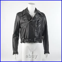 Men's BLK Double Motorcycle Jacket Brooks MADE IN USA Talon Zipper Sz 40 M MINT
