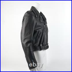 Men's BLK Double Motorcycle Jacket Brooks MADE IN USA Talon Zipper Sz 40 M MINT