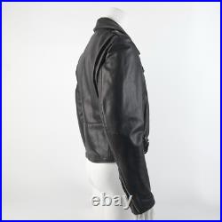Men's BLK Double Motorcycle Jacket Brooks MADE IN USA Talon Zipper Sz 40 M MINT