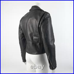 Men's BLK Double Motorcycle Jacket Brooks MADE IN USA Talon Zipper Sz 40 M MINT