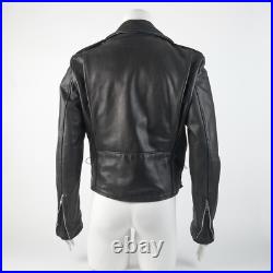 Men's BLK Double Motorcycle Jacket Brooks MADE IN USA Talon Zipper Sz 40 M MINT