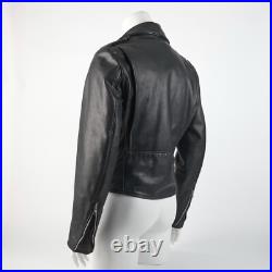 Men's BLK Double Motorcycle Jacket Brooks MADE IN USA Talon Zipper Sz 40 M MINT