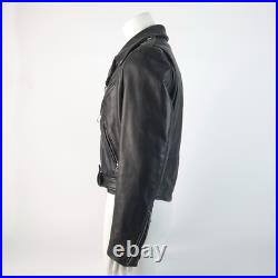 Men's BLK Double Motorcycle Jacket Brooks MADE IN USA Talon Zipper Sz 40 M MINT