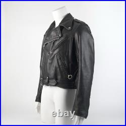 Men's BLK Double Motorcycle Jacket Brooks MADE IN USA Talon Zipper Sz 40 M MINT