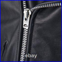 Men's BLK Double Motorcycle Jacket Brooks MADE IN USA Talon Zipper Sz 40 M MINT