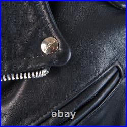 Men's BLK Double Motorcycle Jacket Brooks MADE IN USA Talon Zipper Sz 40 M MINT