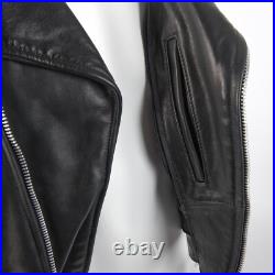 Men's BLK Double Motorcycle Jacket Brooks MADE IN USA Talon Zipper Sz 40 M MINT