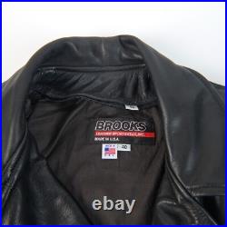 Men's BLK Double Motorcycle Jacket Brooks MADE IN USA Talon Zipper Sz 40 M MINT