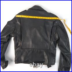 Men's BLK Double Motorcycle Jacket Brooks MADE IN USA Talon Zipper Sz 40 M MINT
